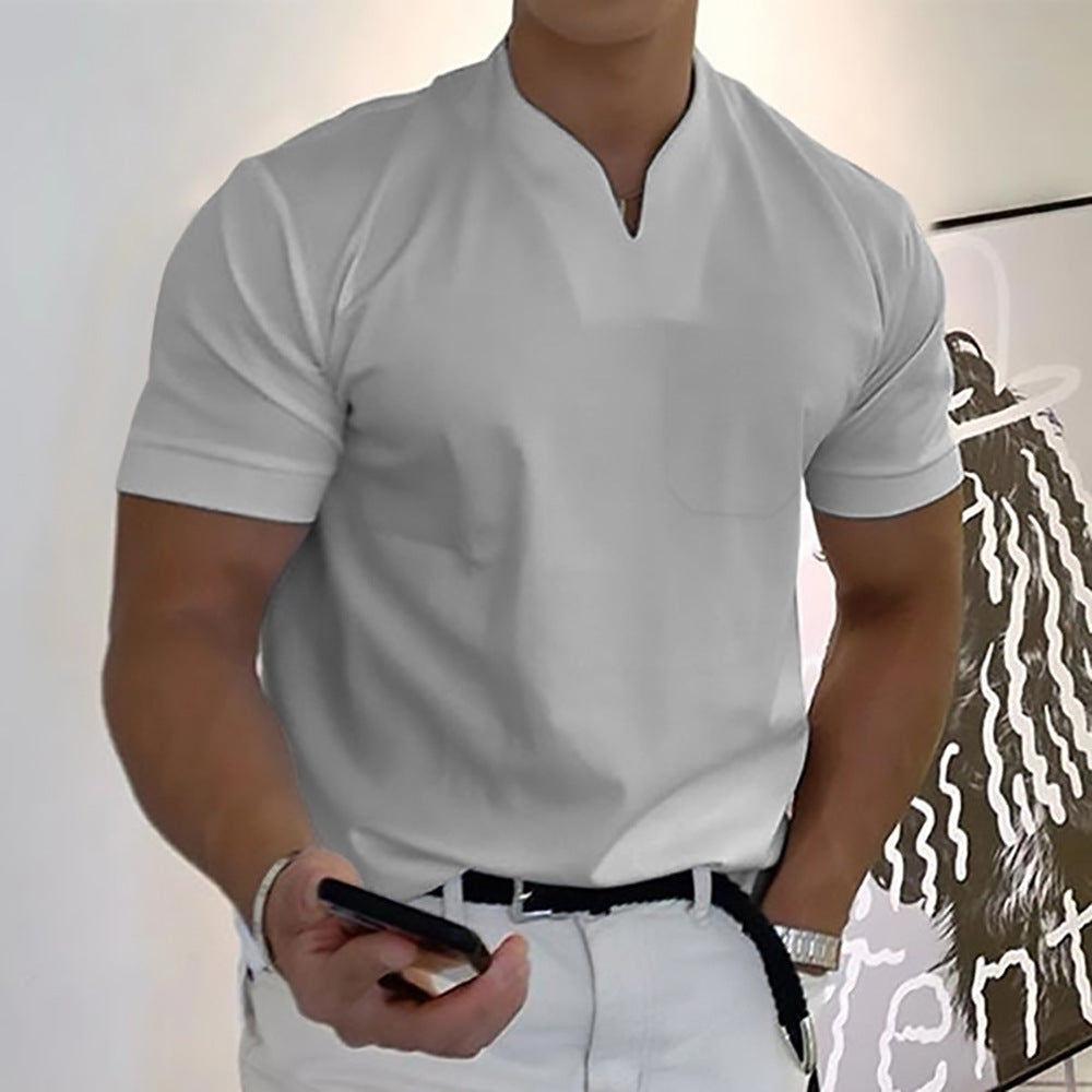 ✨👕【S-5XL】Letní nová velká velikost košile s krátkým rukávem a výstřihem do V