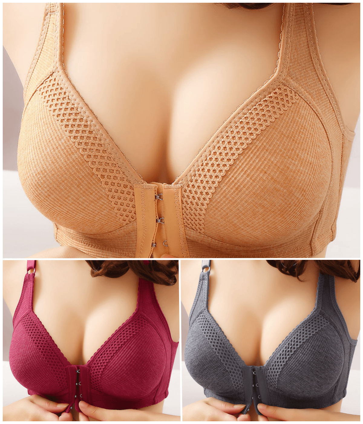💥【Pachet de 3】Sutien push-up de înaltă calitate, fără cusături, la modă și sexy, previne căderea-R