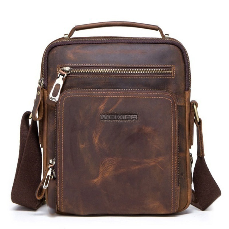 👜【Novi proizvod, vruća rasprodaja】Muška modna poslovna ležerna torba preko ramena od prave kože - veliki kapacitet, dobra kvaliteta-H