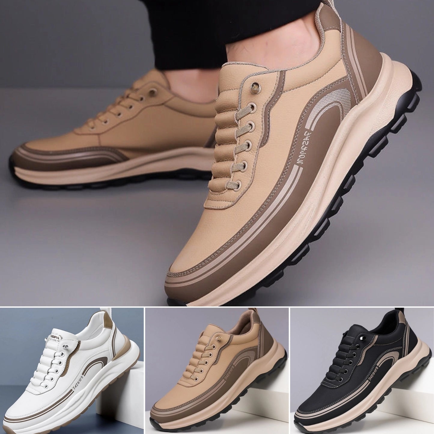 🔥Nueva promoción 50% de descuento🔥【Tallas 39-45】Zapatillas deportivas de cuero impermeables y resistentes a la suciedad, con suela blanda para máxima comodidad