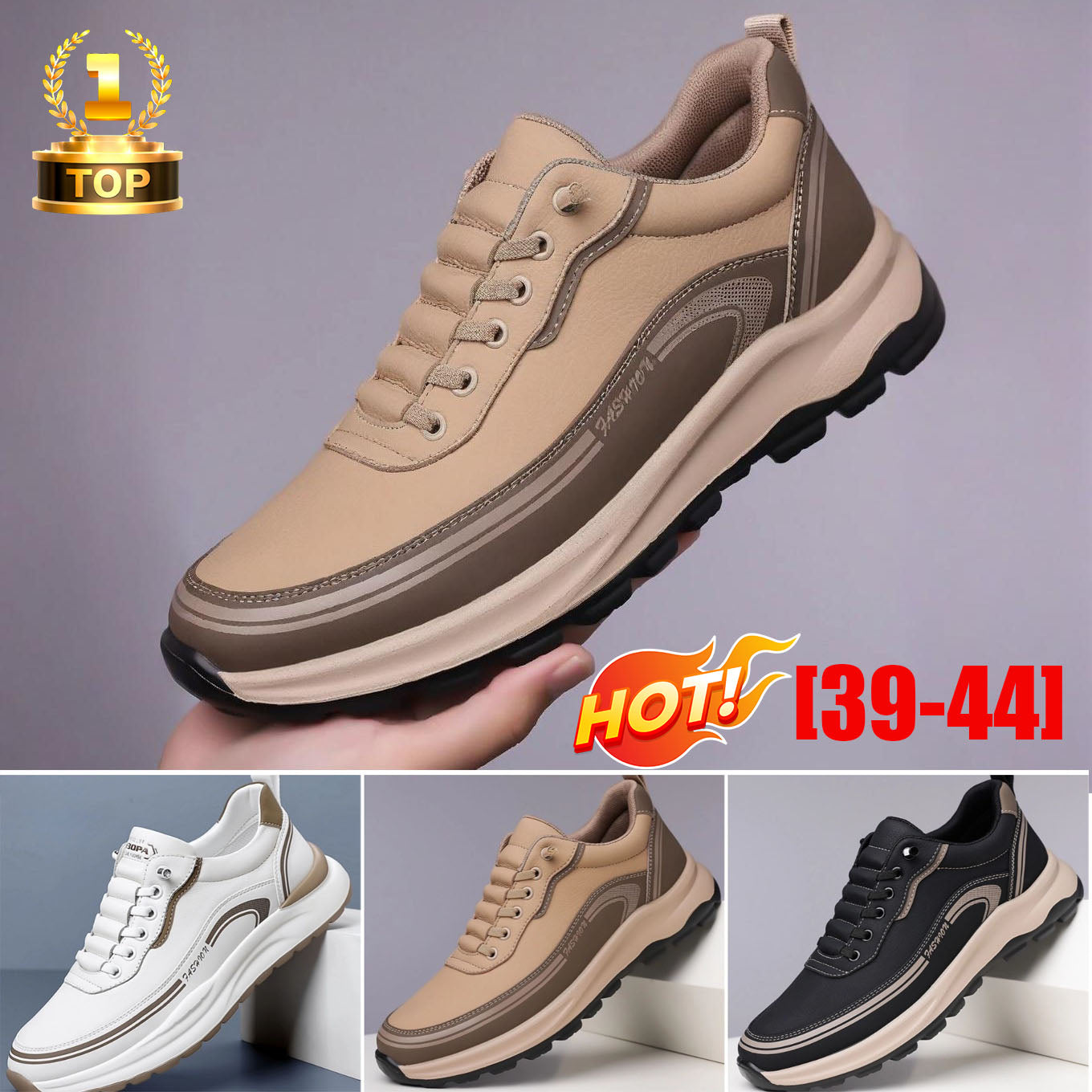 🔥Nueva promoción 50% de descuento🔥【Tallas 39-45】Zapatillas deportivas de cuero impermeables y resistentes a la suciedad, con suela blanda para máxima comodidad