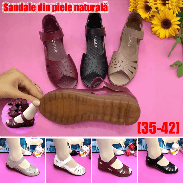 【🔥Promoție - 50% reducere】【35-41】Sandale confortabile de damă din piele naturală, noul model de vară cu talpă moale-R