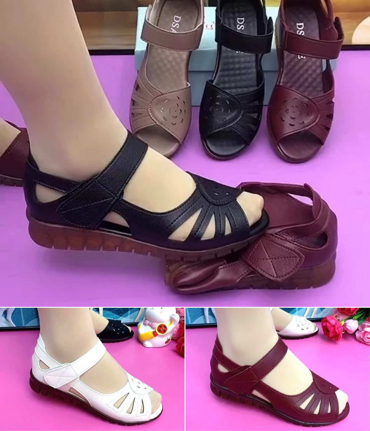 【🔥Promoție - 50% reducere】【35-41】Sandale confortabile de damă din piele naturală, noul model de vară cu talpă moale-R