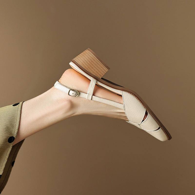 【35-40】💖2025 modne i wszechstronne letnie, ręcznie robione buty rzymskie z podnoskiem-3646999