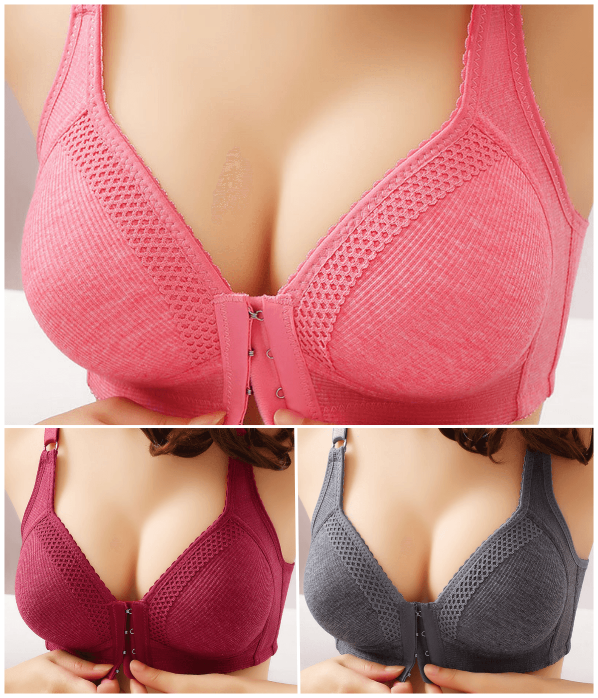 💥【Pachet de 3】Sutien push-up de înaltă calitate, fără cusături, la modă și sexy, previne căderea-R