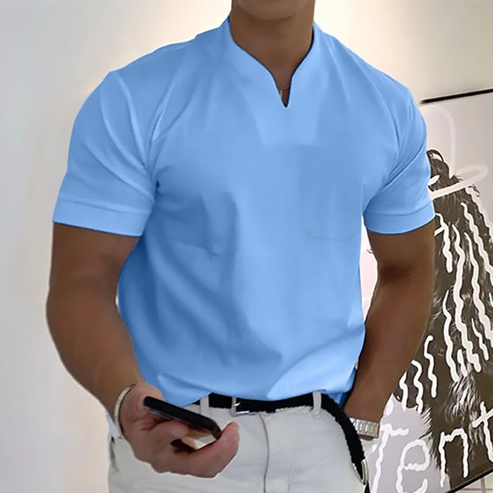 ✨👕【S-5XL】Letní nová velká velikost košile s krátkým rukávem a výstřihem do V