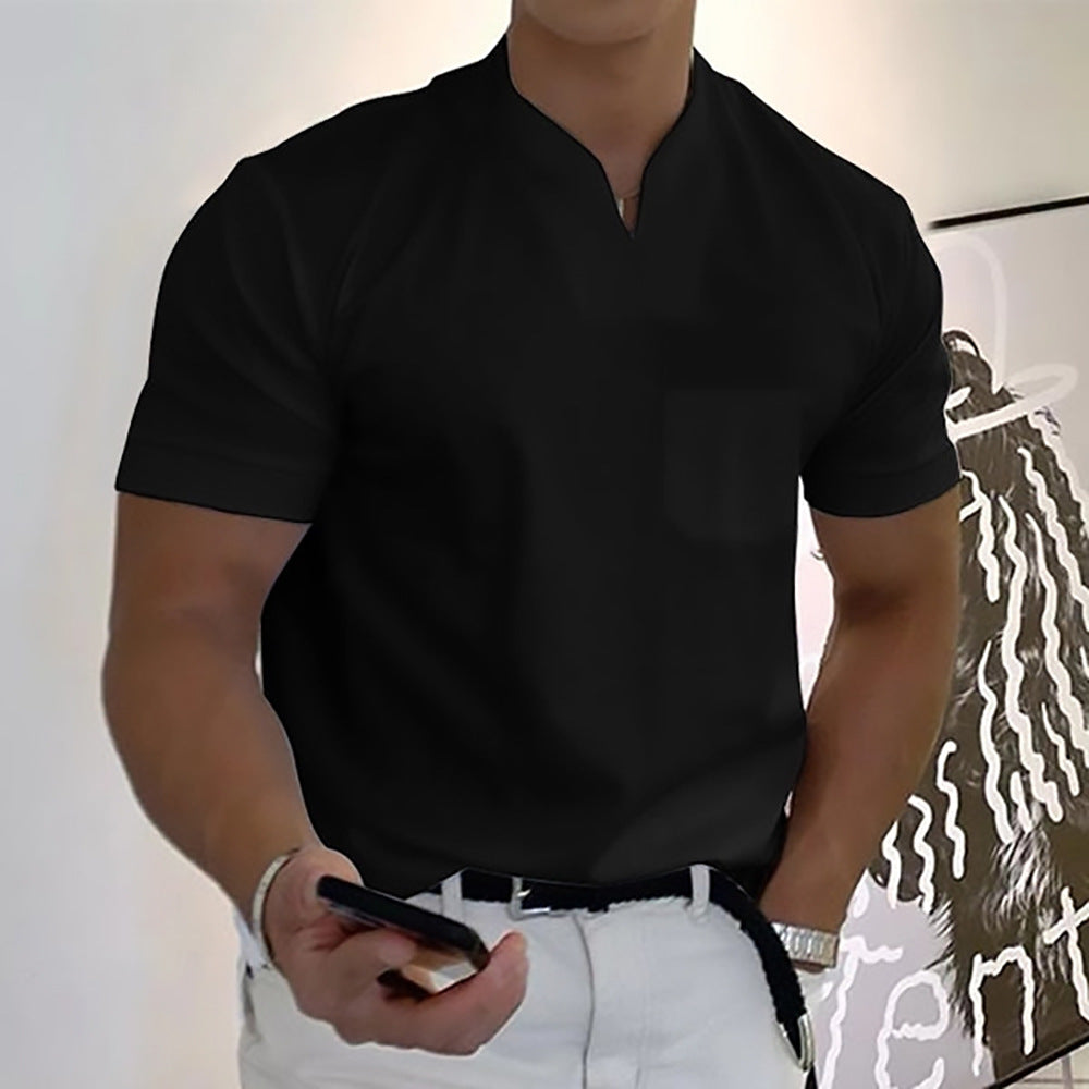 ✨👕【S-5XL】Letní nová velká velikost košile s krátkým rukávem a výstřihem do V