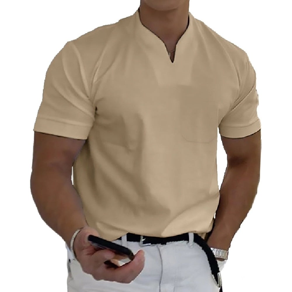 ✨👕【S-5XL】Letní nová velká velikost košile s krátkým rukávem a výstřihem do V