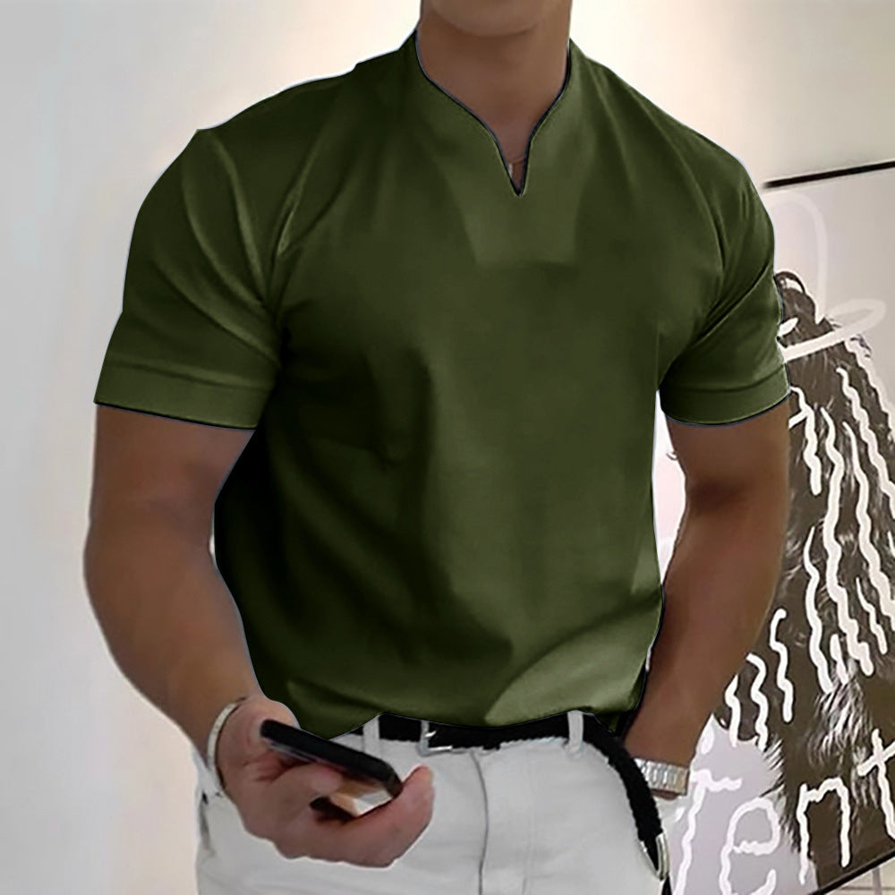 ✨👕【S-5XL】Letní nová velká velikost košile s krátkým rukávem a výstřihem do V
