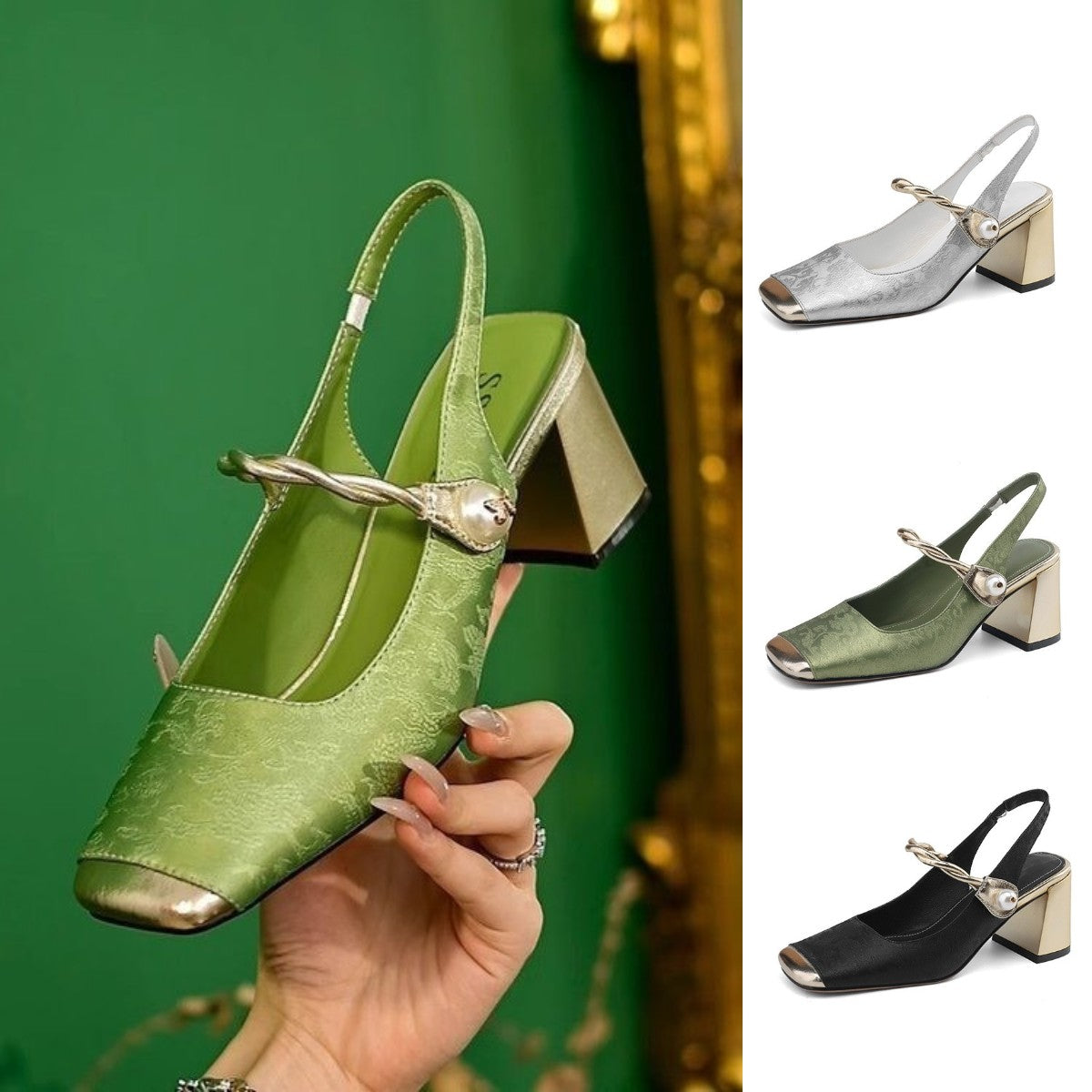 💕🌈【35-40】✨Dámské boty Mary Jane, s retro vzorem a vyšívanými květinami, trendy, léto 2026👡-Z