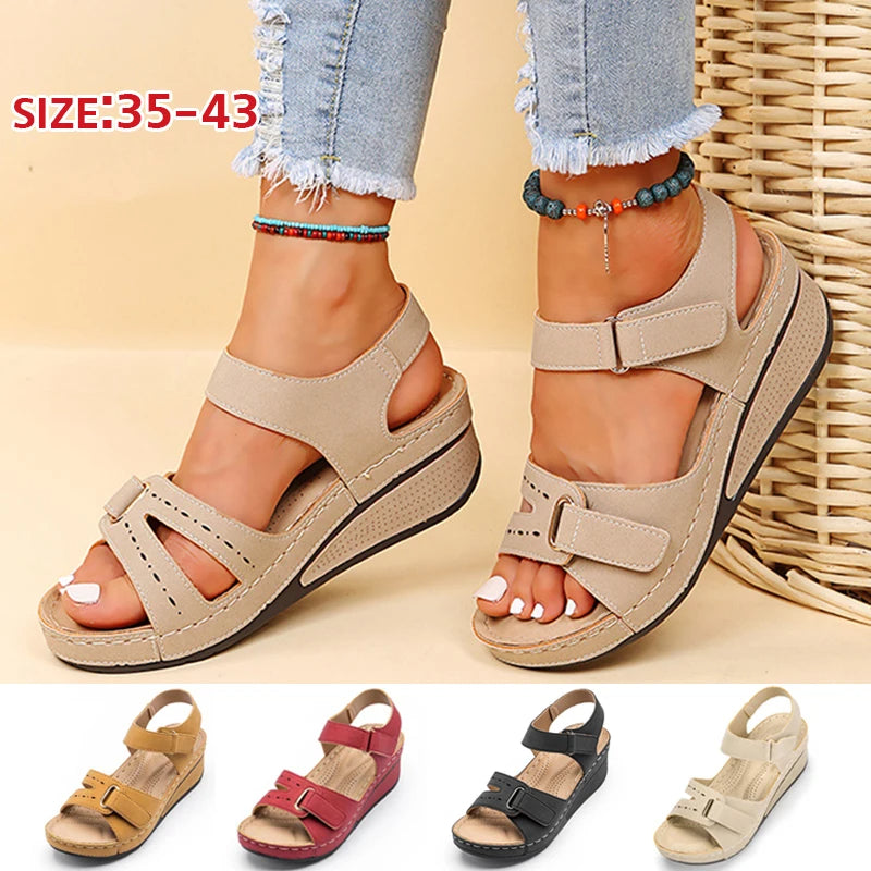 🔥【50% sleva】🔥【35-43】Letní ležérní sandály na klínku se silnou podrážkou-Z
