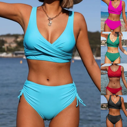 🌴【S-3XL】Nové dámské jednoduché jednobarevné, rychleschnoucí, pohodlné a prodyšné bikiny pro léto 2026.-Z