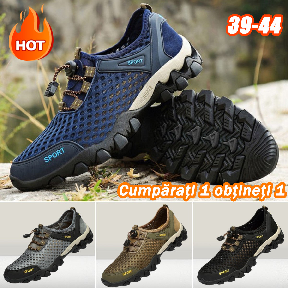 🔥Novo, vruće na rasprodaji🔥【39-44】🎉🌈Ljetne muške prozračne mrežaste planinarske cipele za 2025. godinu, vodootporne i neklizajuće-H