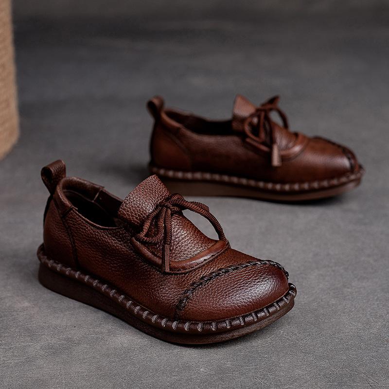 【35-40】Wysokiej jakości ręcznie robione buty wykonane z miękkiej skóry, które można nosić przez cały rok.-4095028