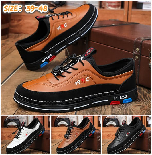 💯🔥【39-48】Los zapatos de negocios casuales para hombre están hechos de cuero impermeable y resistente a las manchas con una suela suave para un uso cómodo.-E