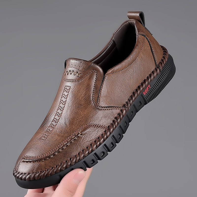 👞【39-44】Zapatillas deportivas casuales para hombre 2025, fabricadas en piel auténtica, con suela suave, antideslizantes, transpirables-E
