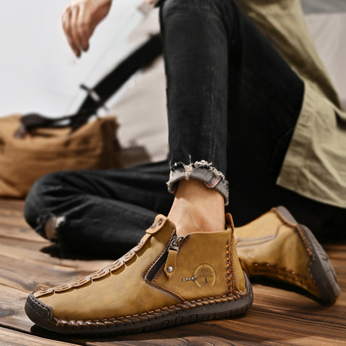 👞💥【38-48】Novost Zima 2025: Muške Martens čizme s podlogom od krzna i patentnim zatvaračem – Toplo, udobno i moderno za zimske dane!-H