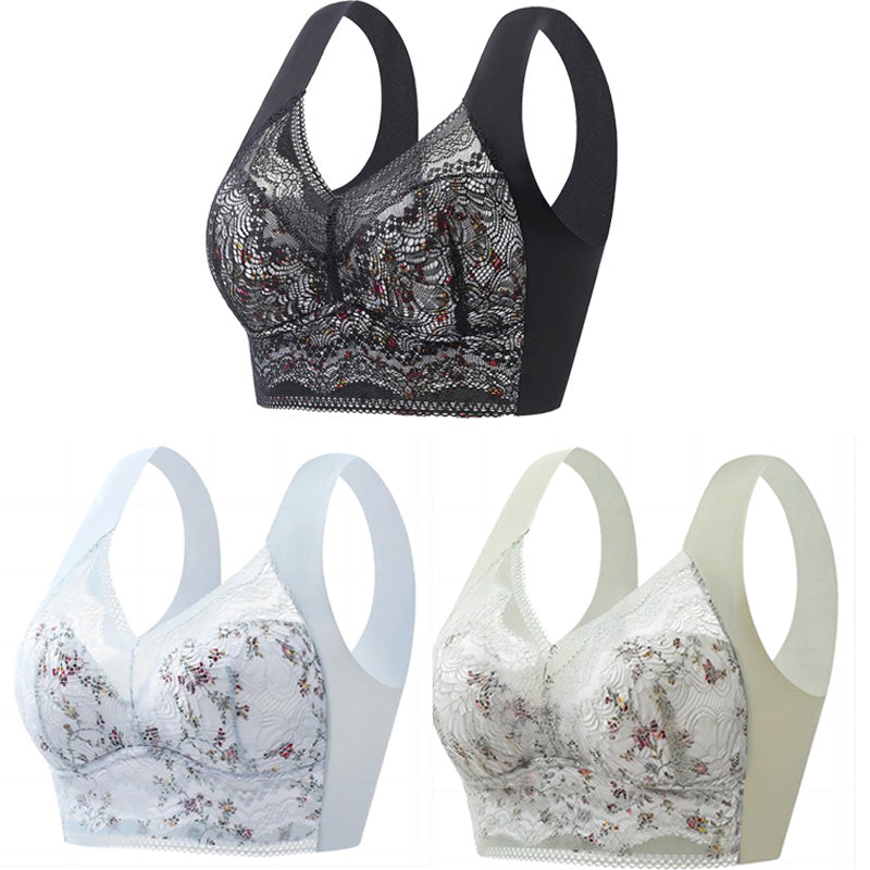 🔥【Velký výprodej】💕🎁Bezešvá ledová hedvábná velká podprsenka, prodyšná a nastavitelná【40kg-100kg】-Z