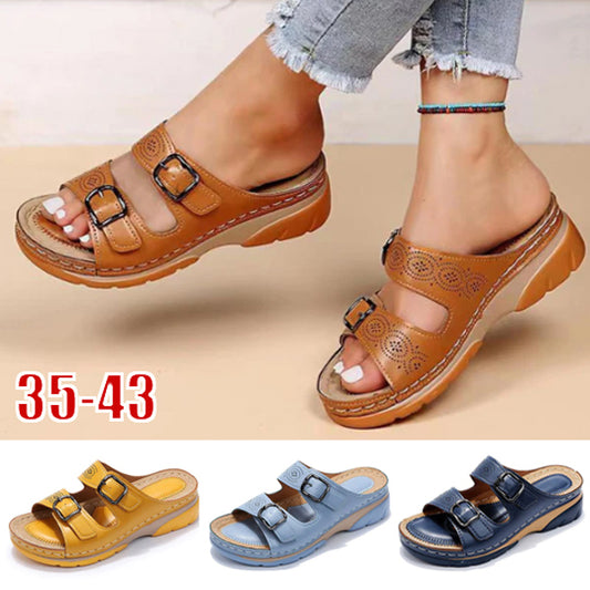 💕【35-43】2025 Nowe Letnie Casualowe Płaskie Sandały, 💐cWygodne i Oddychające, Codziennie Uniwersalne.