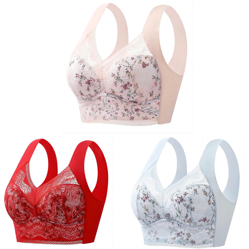 🔥【Velký výprodej】💕🎁Bezešvá ledová hedvábná velká podprsenka, prodyšná a nastavitelná【40kg-100kg】-Z