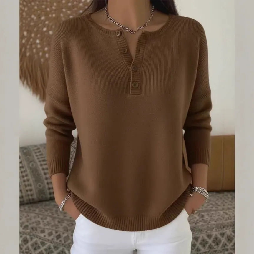 【S–3XL】Nový kvalitní pletený svetr s kabátovým zapínáním na knoflíky a výstřihem do V · Příjemný materiál, pohodlný na zimu i každodenní nošení-Z