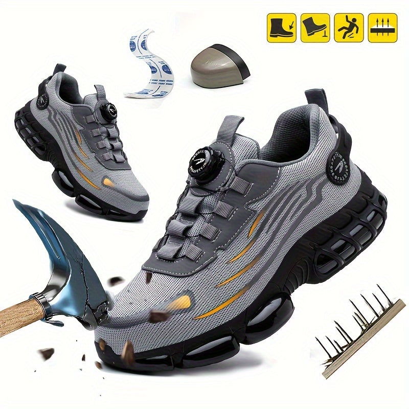 💥Laza munkabakancsok a mindennapokra, ütés- és átszúrásálló, acélbetétes, kényelmes és csúszásmentes biztonsági cipővel-U