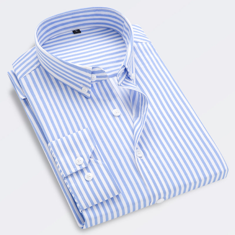 🥼🔥【M-5XL】Męska biznesowa, swobodna koszula w paski z długim rękawem