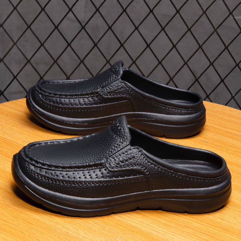 🔥✨【Korlátozott mennyiség】👞【39-45】Új stílusú, kényelmes és légáteresztő valódi bőrből készült, kézzel készített férfi papucs-U
