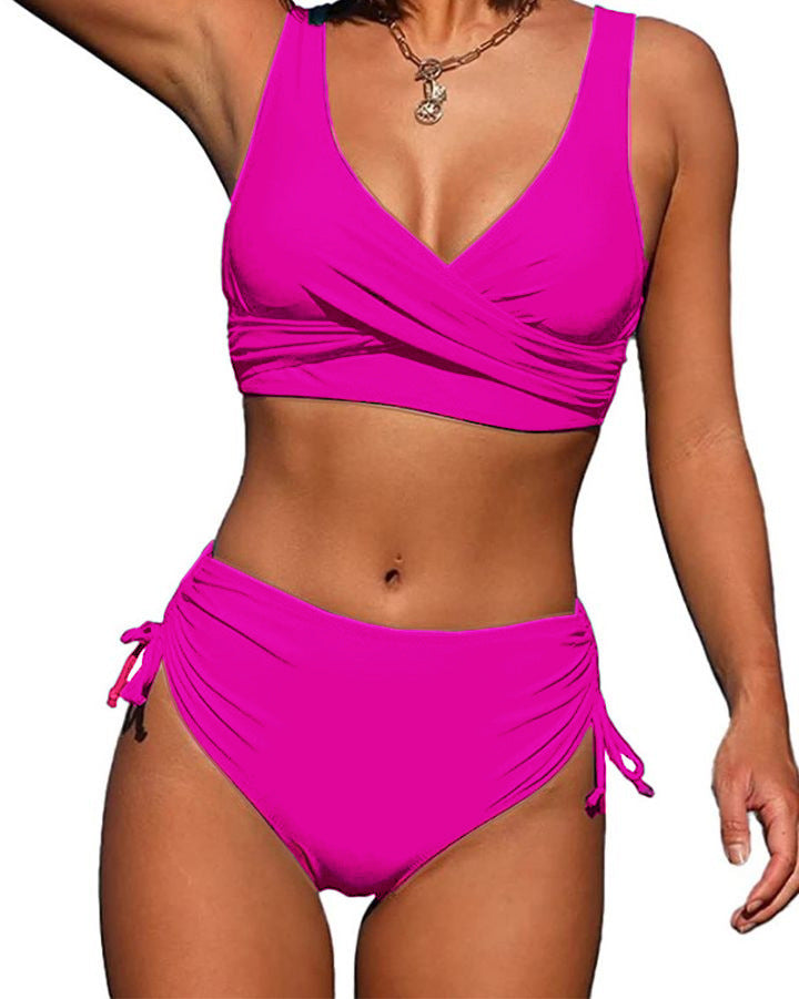 🌴【S-3XL】Nové dámské jednoduché jednobarevné, rychleschnoucí, pohodlné a prodyšné bikiny pro léto 2026.-Z