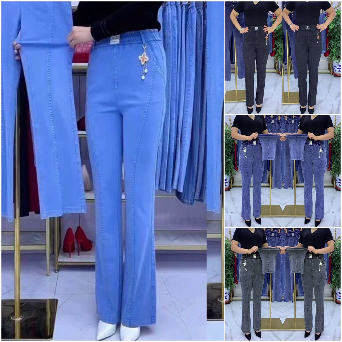 🔥🔥【S-4XL】👖👖Dámské elastické džíny s vysokým pasem