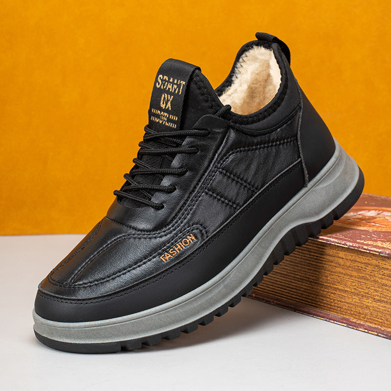 ⛄🔥【39-45】Zapatos deportivos casuales de invierno 2025 para hombre, nuevos, de cuero genuino, impermeables, con suela suave de terciopelo-E