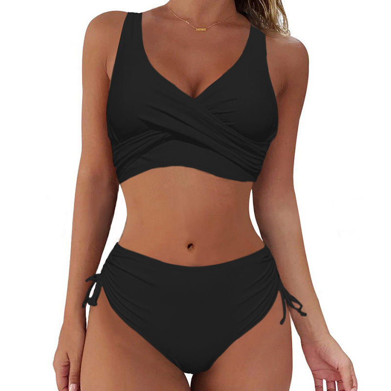 🌴【S-3XL】Nové dámské jednoduché jednobarevné, rychleschnoucí, pohodlné a prodyšné bikiny pro léto 2026.-Z