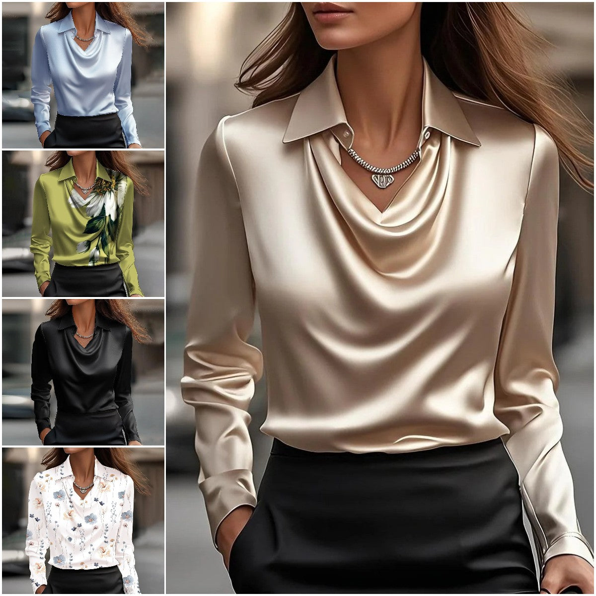 🔥✨ Módní hedvábná košile 2025 pro elegantní vzhled – hladká tkanina, moderní střih a perfektní volba pro každý den!-Z
