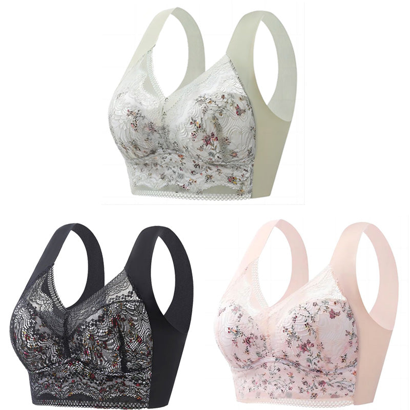 🔥【Velký výprodej】💕🎁Bezešvá ledová hedvábná velká podprsenka, prodyšná a nastavitelná【40kg-100kg】-Z