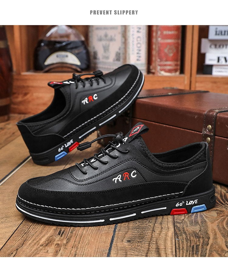 🔥🔥【39–48】【Nova kolekcija – akcijska cena】Moški poslovni čevlji iz vodoodpornega usnja – Mehki podplat, udobni za celodnevno nošenje-L