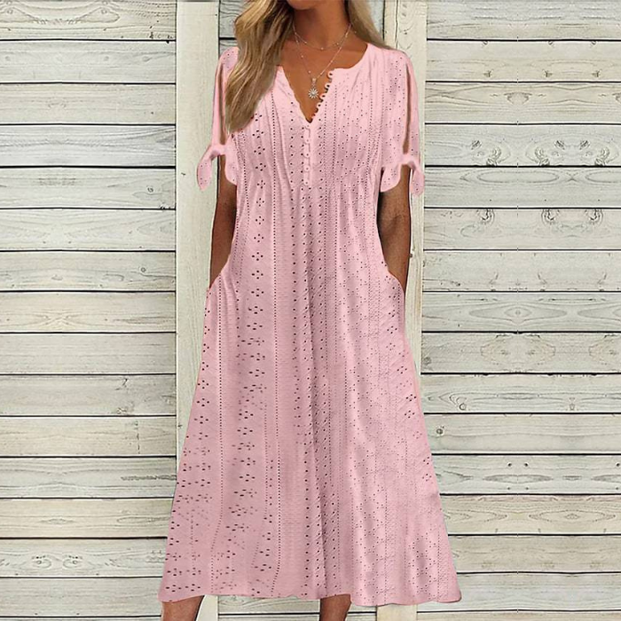 【Omezená nabídka 45% OFF】【🏆Nejprodávanější produkty】👗 Jednoduché a jemné jednobarevné šaty