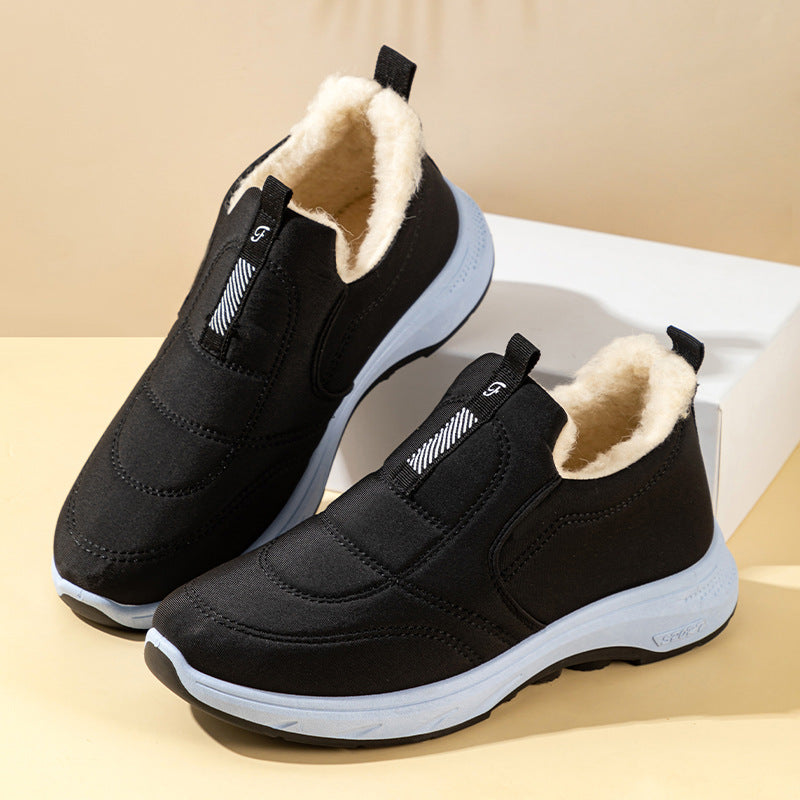 😀🎉terciopelo y engrosamiento🔥【35-41】zapatos de invierno impermeables de algodón cálido para mujer_3840898