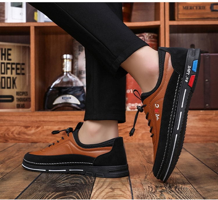 🔥🔥【39–48】【Nova kolekcija – akcijska cena】Moški poslovni čevlji iz vodoodpornega usnja – Mehki podplat, udobni za celodnevno nošenje-L