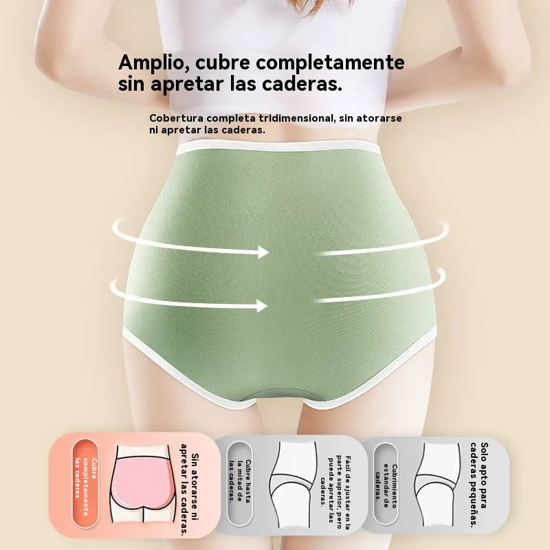🎁【Compra 7 y llévate 7 gratis】✨🩲Ropa interior de algodón puro de cintura alta para mujer, entrepierna inferior antibacteriana con grafeno 7A, realce de abdomen y glúteos, braguitas transpirables.-E