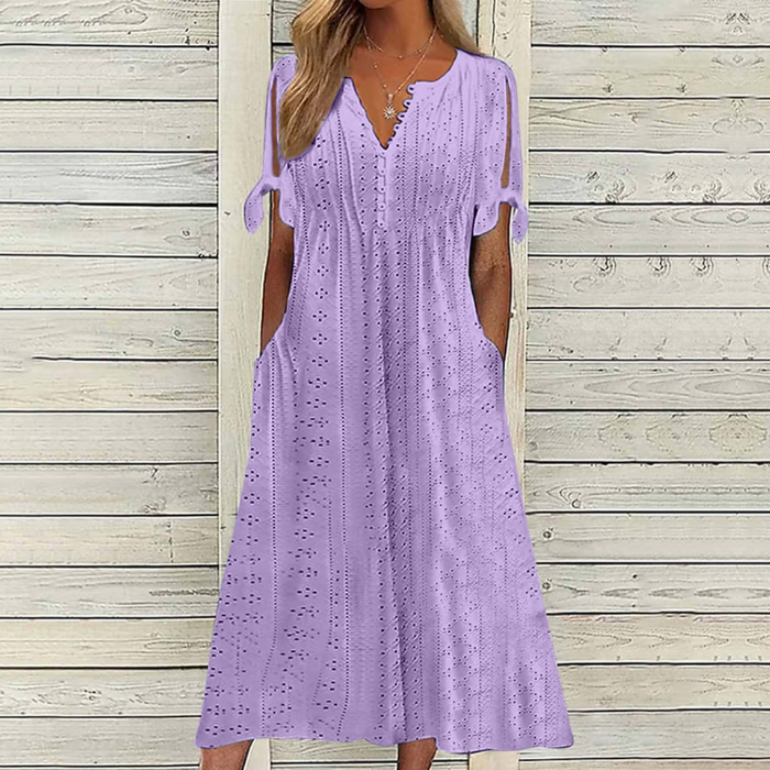 【Omezená nabídka 45% OFF】【🏆Nejprodávanější produkty】👗 Jednoduché a jemné jednobarevné šaty