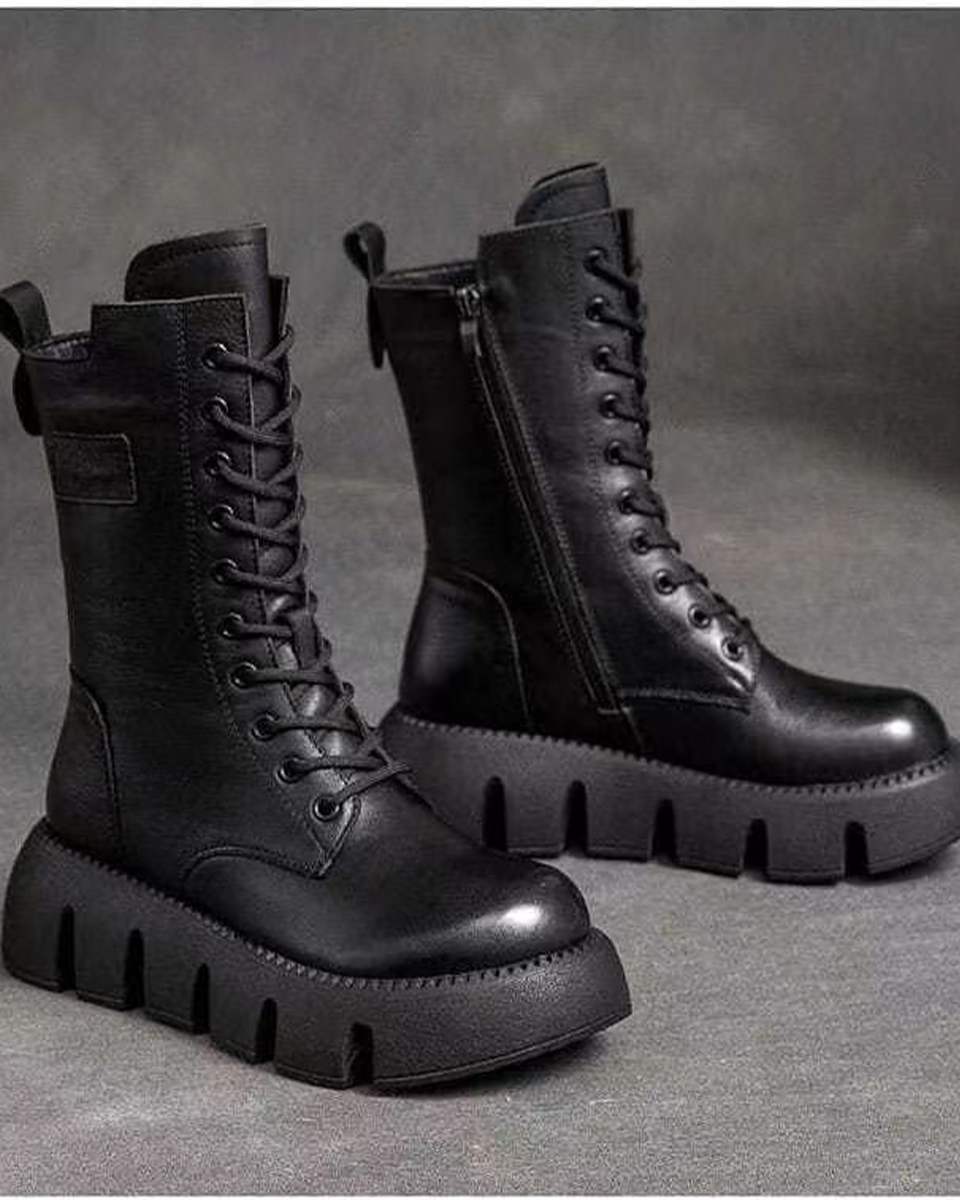 👢Oferta ograniczona: 42% zniżki 🔥【35-40】Nowe damskie wysokiej jakości, ręcznie robione, miękkie skórzane botki na jesień-zimę, martensy