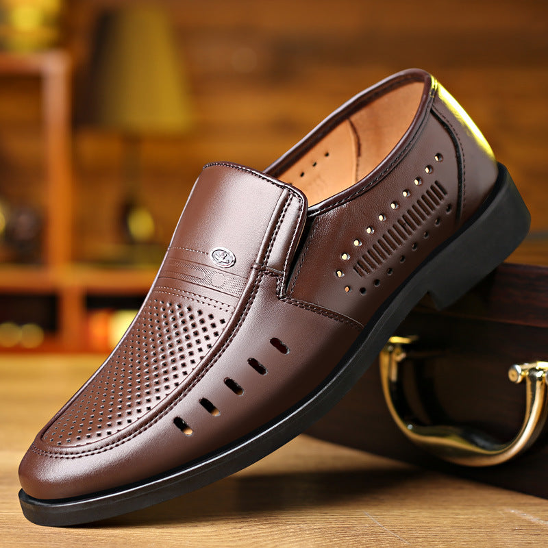 [38-44]  Verano nuevos hombres hueco de cuero zapatos casuales.-E
