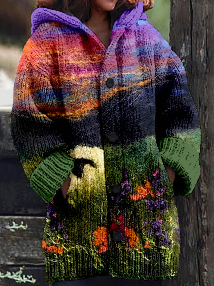 【S-6XL】🥰2025 Nový pohodlný kardigan s kapucí a retro potiskem