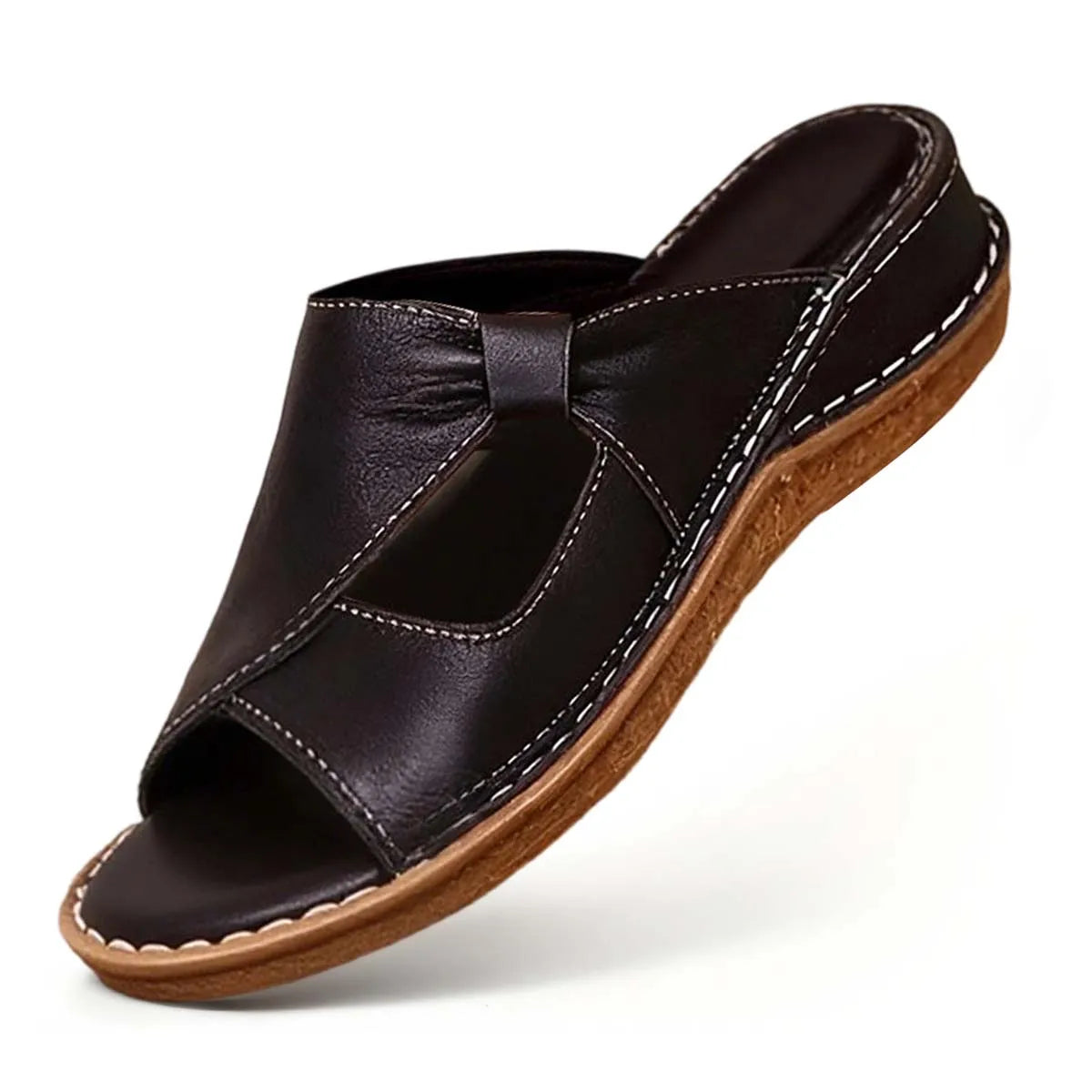 Nowe stylowe i wygodne kapcie damskie.Materiał skórzany, wygodny w noszeniu.Na każdą porę roku【35-43】