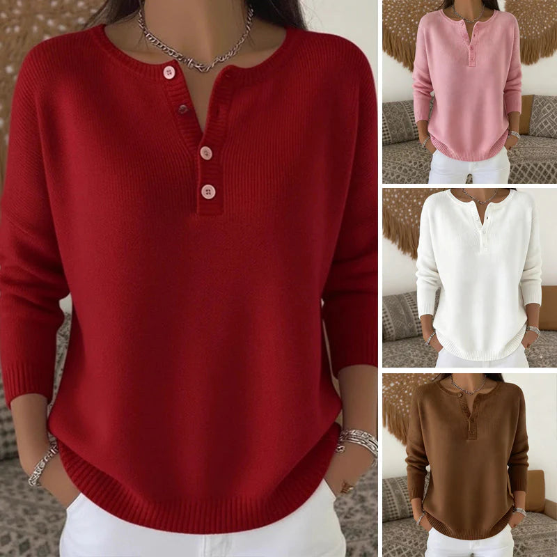 【S–3XL】Nový kvalitní pletený svetr s kabátovým zapínáním na knoflíky a výstřihem do V · Příjemný materiál, pohodlný na zimu i každodenní nošení-Z