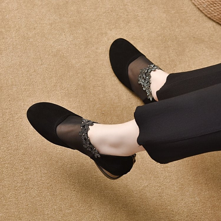 🔥✨【35-41】🏆2025 Nuevos Tacones de Cuña con Fondo Suave de Malla Hueca para Mujer-E