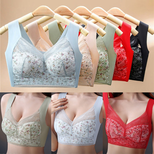 🔥【Paket od 3】💕🎁Bešavni grudnjak od ledene svile velike veličine, prozračan i podesiv【40kg-100kg】