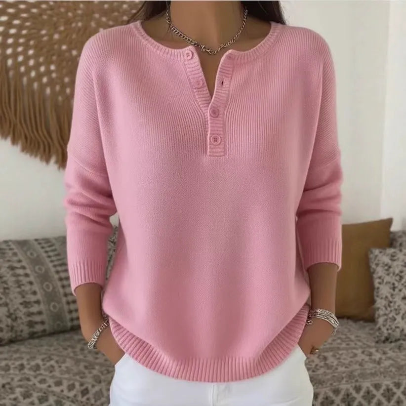 【S–3XL】Nový kvalitní pletený svetr s kabátovým zapínáním na knoflíky a výstřihem do V · Příjemný materiál, pohodlný na zimu i každodenní nošení-Z