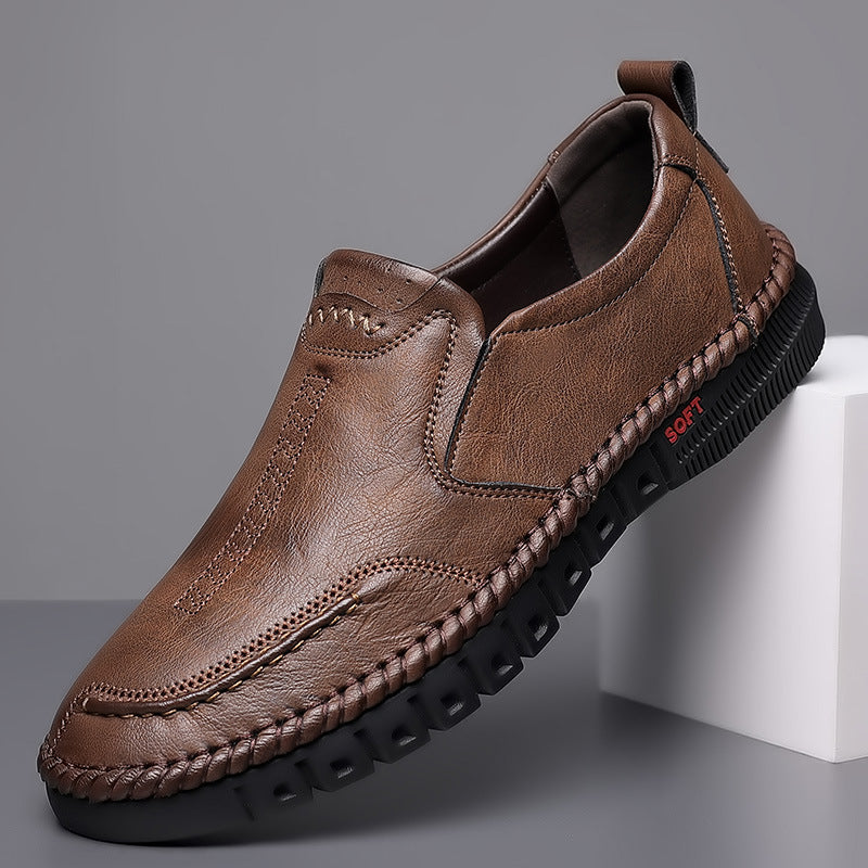👞【39–44】Nové pánské ležérní kožené boty pravá kůže měkká podrážka protiskluzové a prodyšné-Z