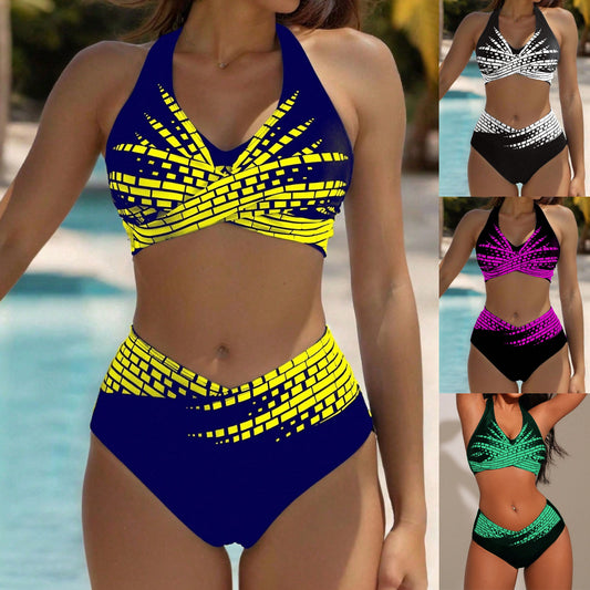 👙【Sleva 50 % 💥】【L–5XL】👉 Dvoudílné bikiny pro ženy ve větších velikostech ✅ Vysoký pas ✅ Vysoká elasticita-Z